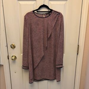 BCBGMaxazria Chic Red and Blue Patterned Dress